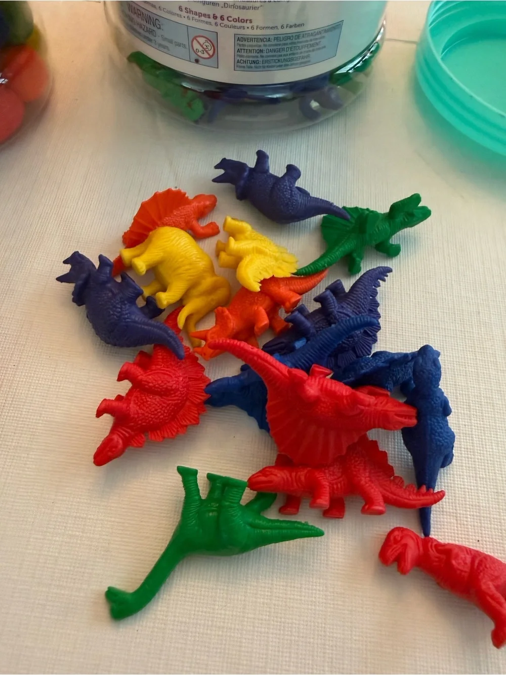 Mini-Dino & Fruit Learning Counters - Bright Multicolor